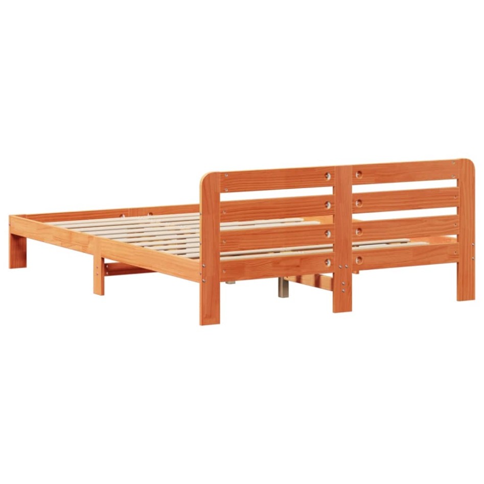 Estructura de cama sin colchón madera maciza marrón 120x190