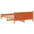 Cama sin colchón madera maciza de pino marrón cera 160x200