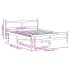 Estructura de cama sin colchón madera de pino blanca 140x200