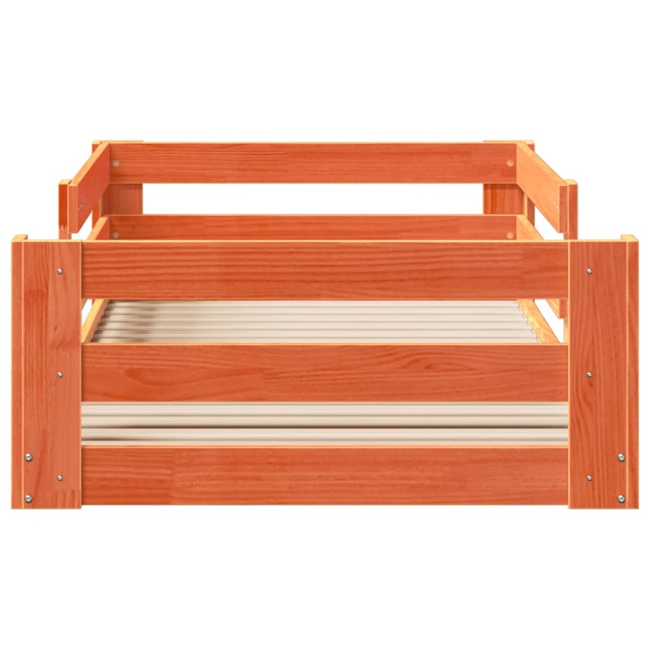 Estructura de cama sin colchón madera maciza marrón 90x190