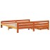 Cama sin colchón madera maciza de pino marrón cera 180x200