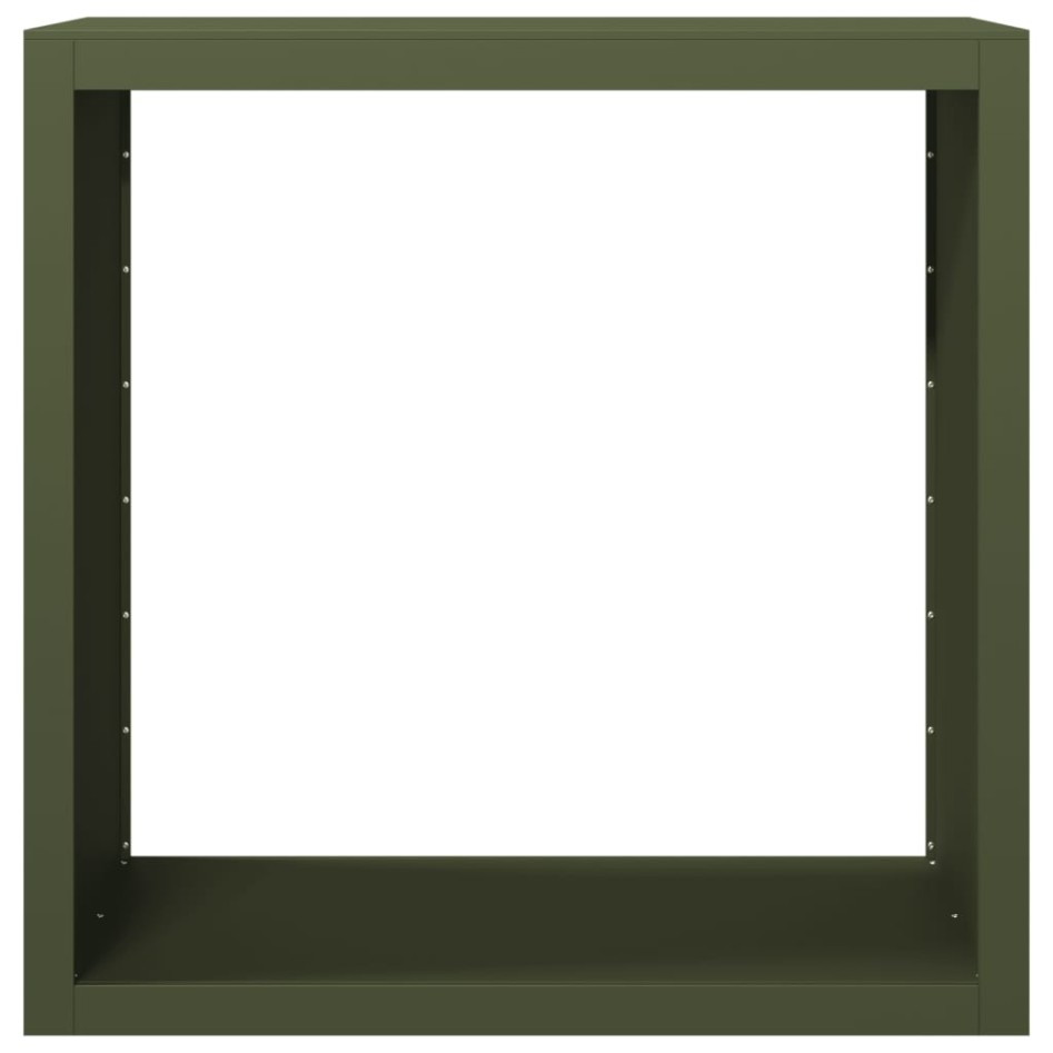 Leñero de acero verde 100x40x100