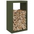 Leñero de acero verde 60x40x100