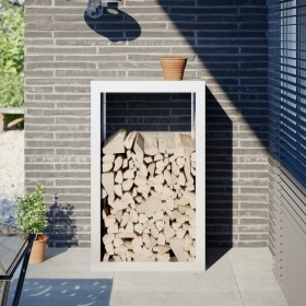 Leñero de acero blanco 60x40x100