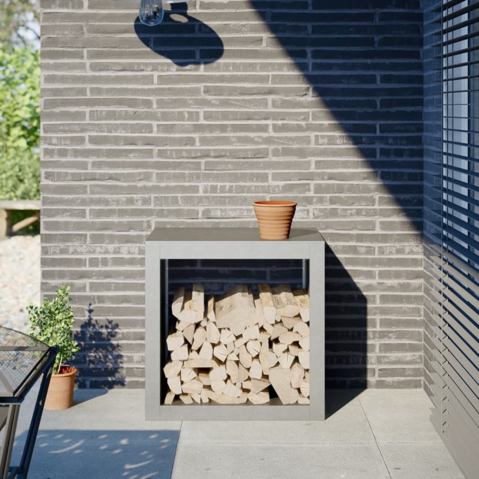 Leñero de acero inoxidable 60x40x60