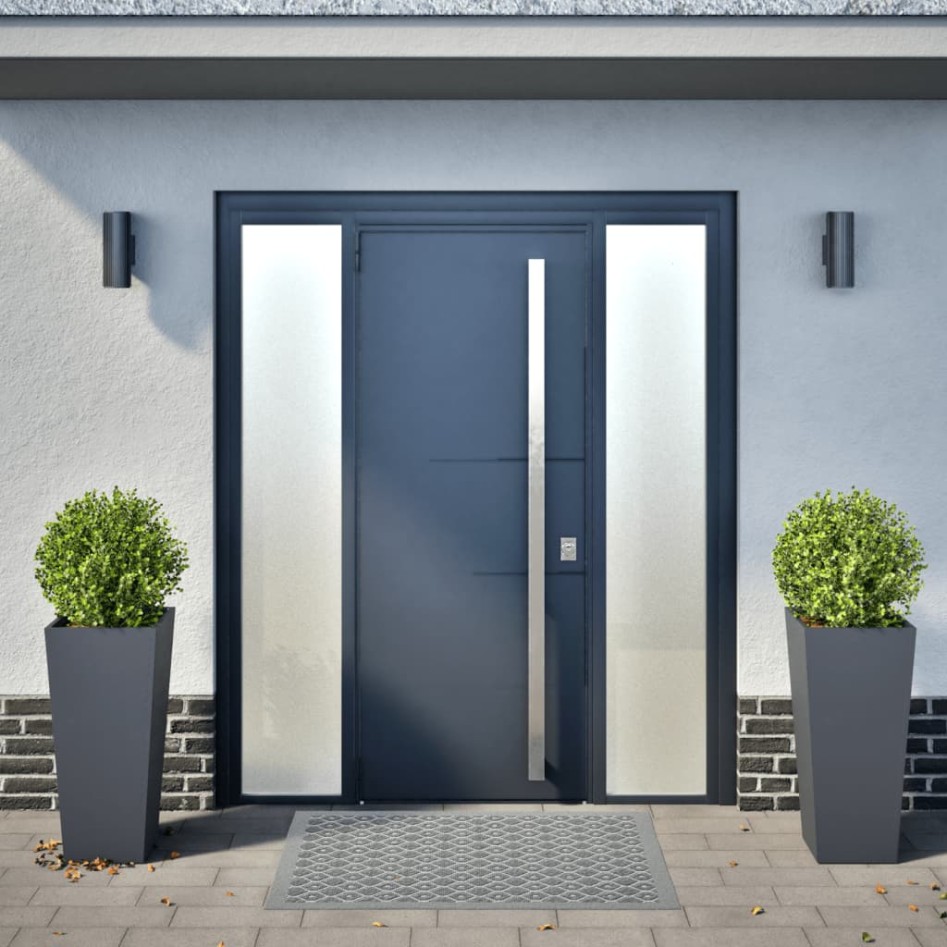 Jardineras hexagonales 2 uds acero antracita 35x35x75