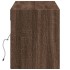 Mueble de TV de pared con luces LED marrón roble 140x31x38