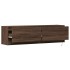 Mueble de TV de pared con luces LED marrón roble 140x31x38