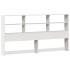 Cama con estantería sin colchón madera maciza blanca 200x200