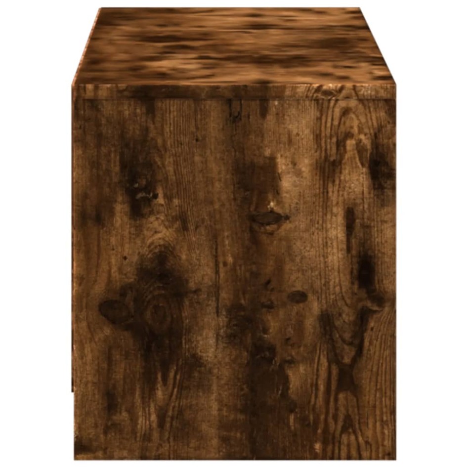 Mueble de TV LED madera ingeniería roble ahumado 140x34x40