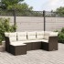 Set sofás de jardín 6 piezas y cojines ratán sintético