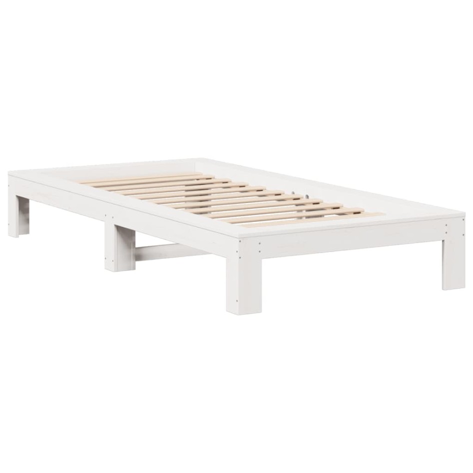 Estructura de cama sin colchón madera maciza blanca 90x190