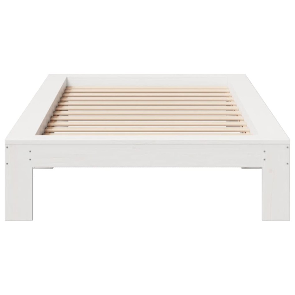 Estructura de cama sin colchón madera maciza blanca 90x190