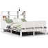 Cama con estantería sin colchón madera maciza blanca 150x200