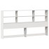 Cama con estantería sin colchón madera maciza blanca 200x200