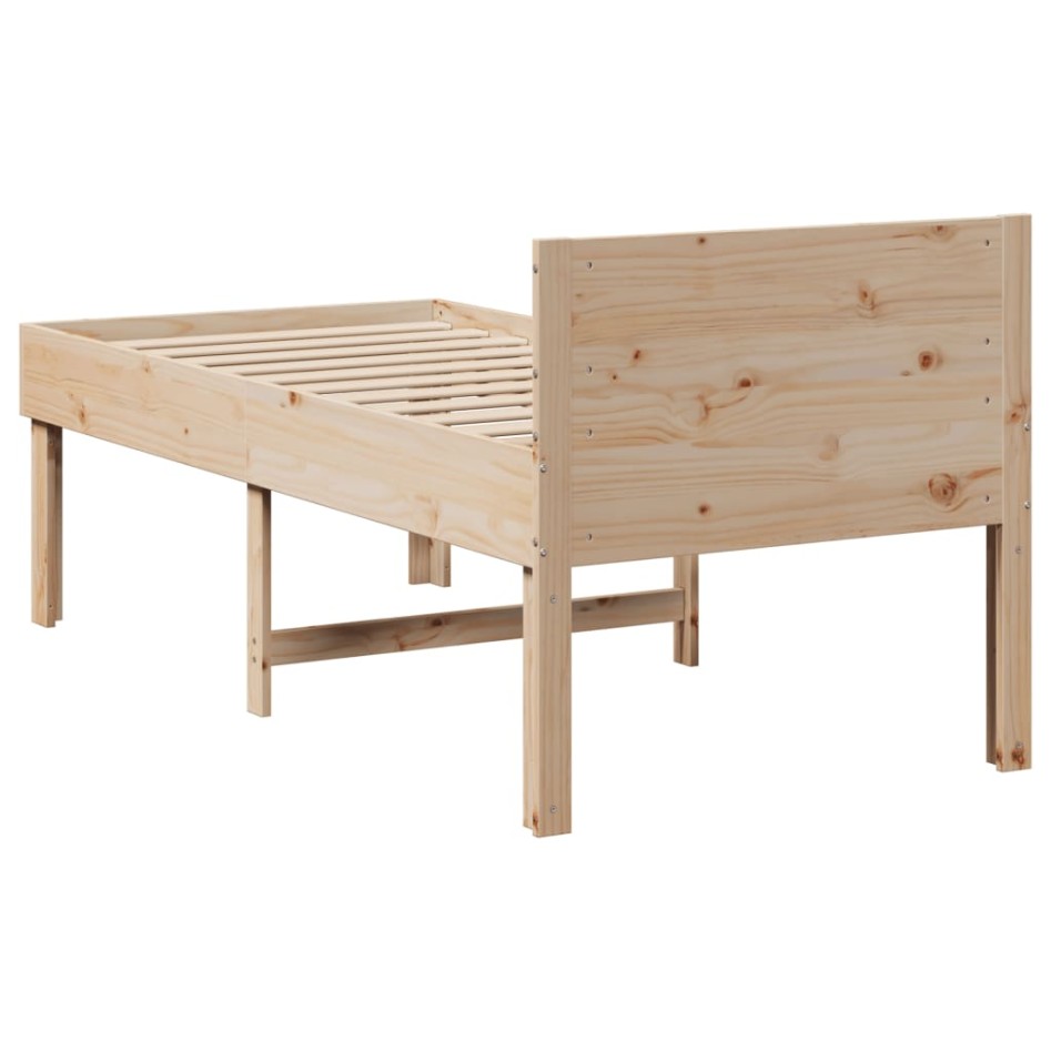 Estructura de cama sin colchón madera maciza de pino 90x200