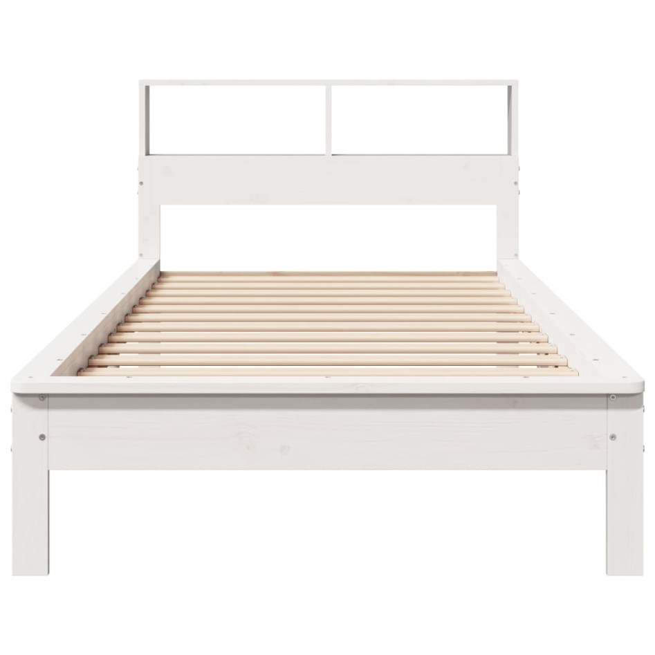 Cama con estantería sin colchón madera maciza de pino 90x190