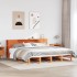 Cama con estantería sin colchón madera maciza marrón 180x200