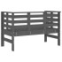 Banco de jardín madera maciza de pino gris 111,5x53x71