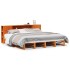 Cama con estantería sin colchón madera maciza marrón 180x200