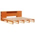 Cama con estantería sin colchón madera maciza marrón 180x200