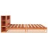 Cama con estantería sin colchón madera maciza marrón 180x200