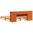 Cama con estantería sin colchón madera maciza marrón 180x200