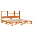 Cama con estantería sin colchón madera maciza marrón 200x200