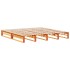 Cama con estantería sin colchón madera maciza marrón 200x200