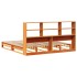 Cama con estantería sin colchón madera maciza marrón 200x200