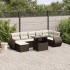 Set sofás de jardín 8 piezas y cojines ratán sintético