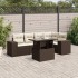 Set sofás de jardín 6 piezas y cojines ratán sintético