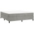 Cama box spring con colchón terciopelo gris claro 200x200