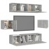 Set muebles de salón TV 6 pzas madera ingeniería gris