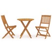 Comedor de jardín plegable 3 piezas madera maciza de acacia