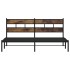 Estructura de cama sin colchón metal roble ahumado 180x200