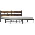 Estructura de cama sin colchón metal roble ahumado 200x200