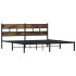 Estructura de cama sin colchón metal roble ahumado 200x200