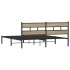 Estructura de cama sin colchón metal roble Sonoma 180x200