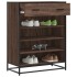 Zapatero de madera y metal marrón roble 75x38x97,5