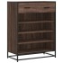 Zapatero de madera y metal marrón roble 75x38x97,5