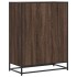 Zapatero de madera y metal marrón roble 75x38x97,5