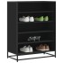 Zapatero de madera de ingeniería y metal negro 75x38x97,5
