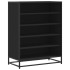 Zapatero de madera de ingeniería y metal negro 75x38x97,5