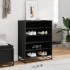 Zapatero de madera de ingeniería y metal negro 75x38x97,5