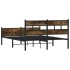 Estructura de cama sin colchón madera roble ahumado 140x200