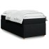 Cama box spring con colchón tela negro 100x200