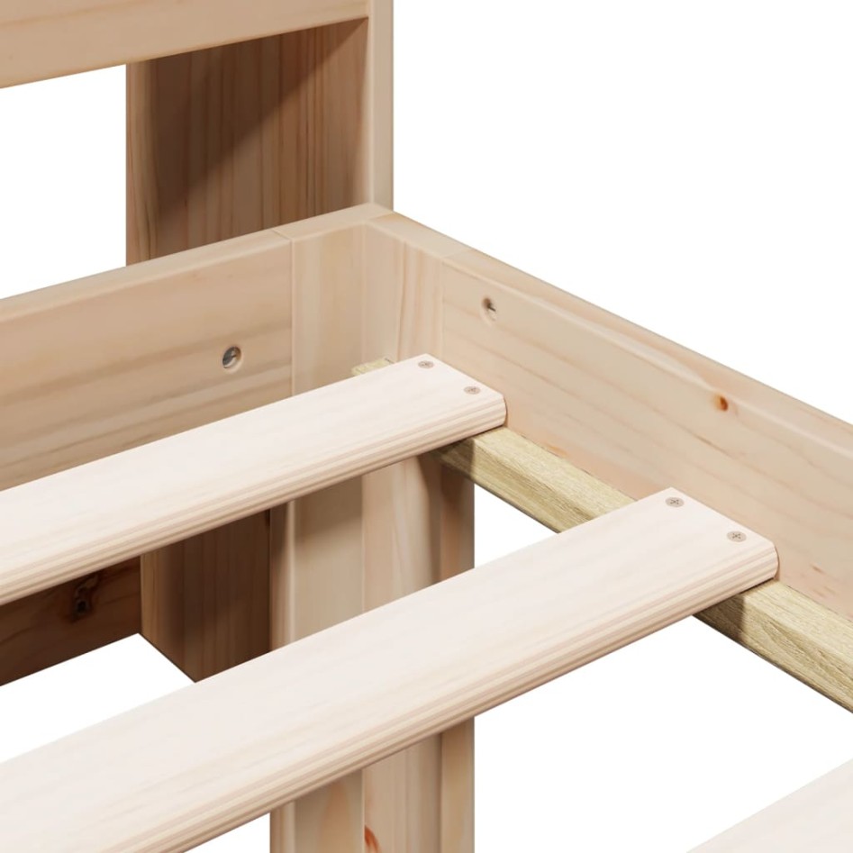 Cama con estantería sin colchón madera maciza de pino