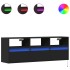 Mueble de TV de pared con luces LED negro 130x31x45