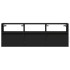 Mueble de TV de pared con luces LED negro 130x31x45